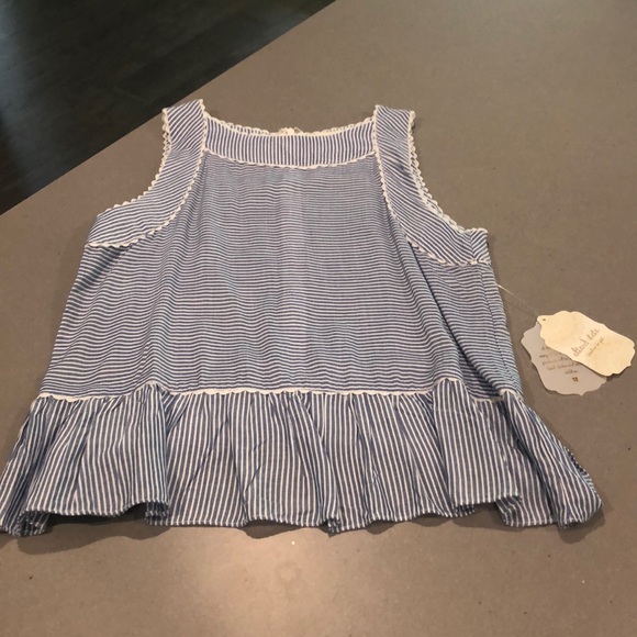 Altar'd State Tops - Pinstriped ruffle summer top